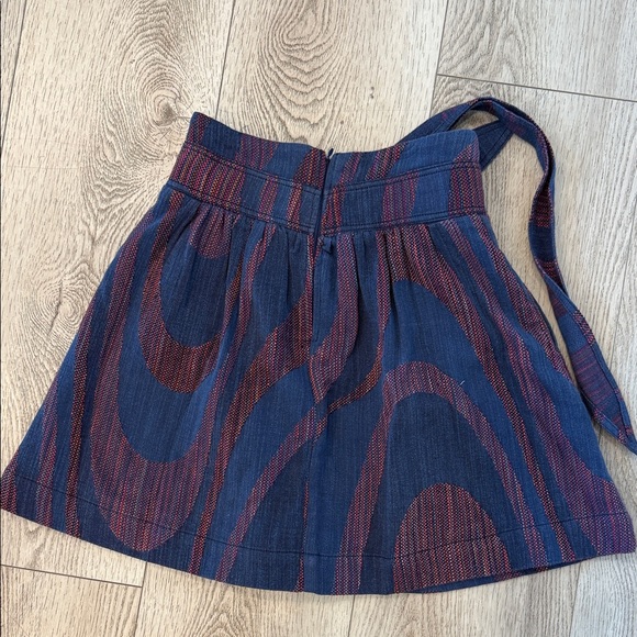 Anthropologie Navy and Burgundy Mini Skirt - Picture 4 of 4
